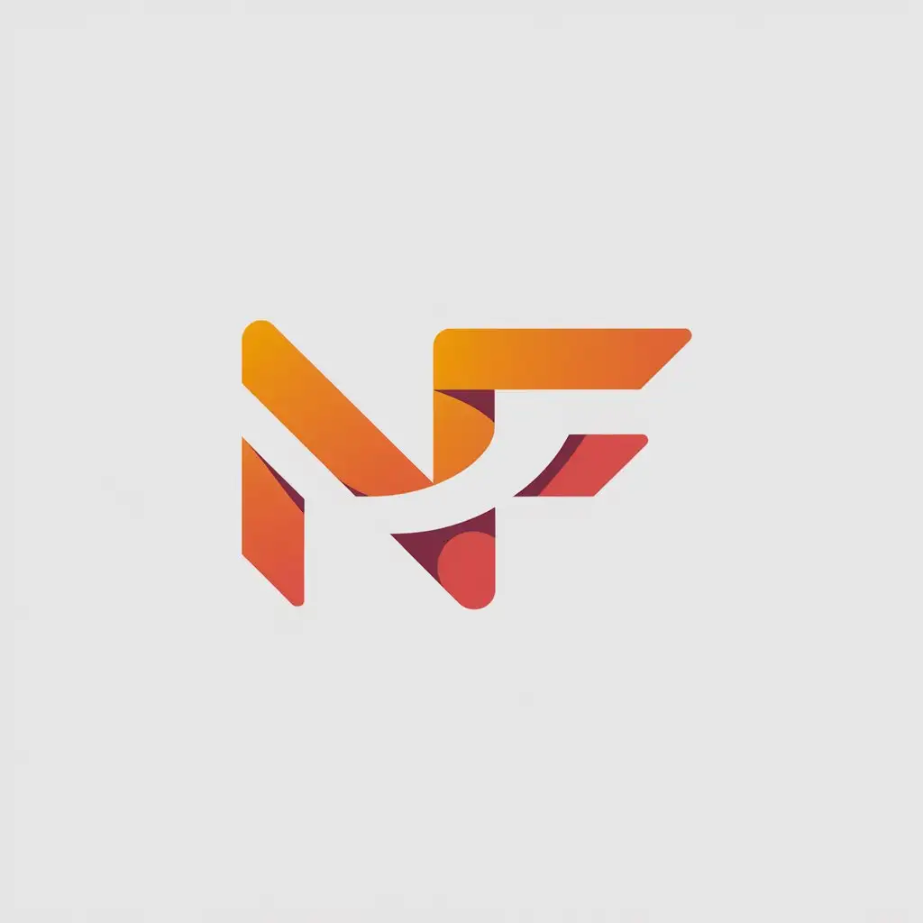 LOGO Design for NutFit Modern Orange Monogram NF for Fitness Nutrition App