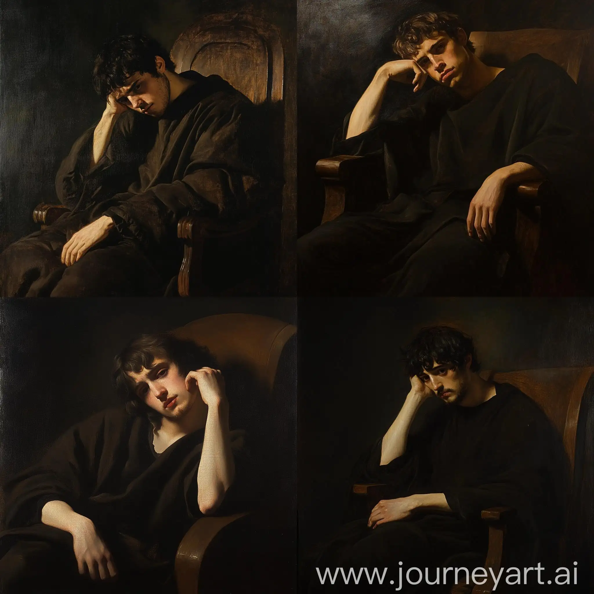 Contemplative-Young-Man-in-Dark-Robe-Old-Masters-Style-Portrait