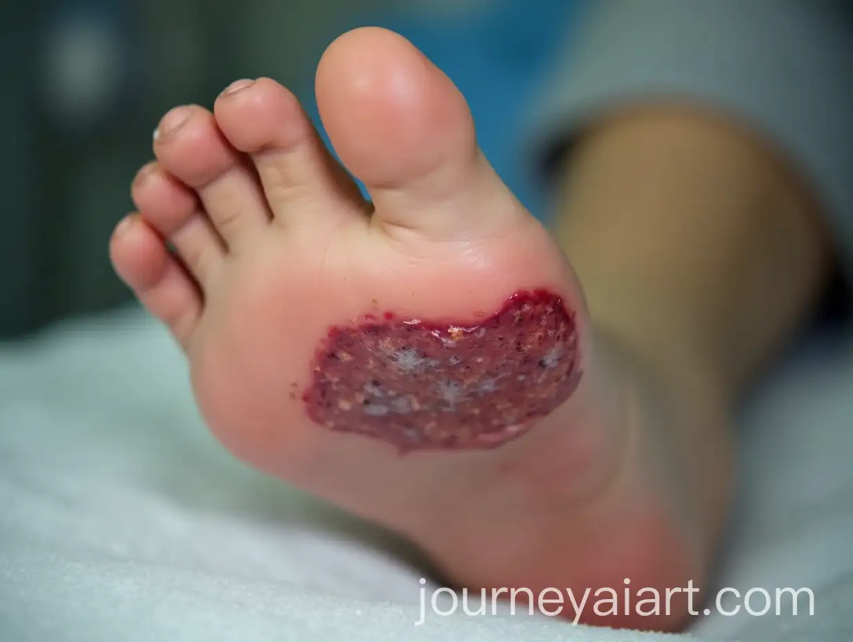 Closeup-of-Diabetic-Foot-with-Open-Ulcer-and-Heel-Injury