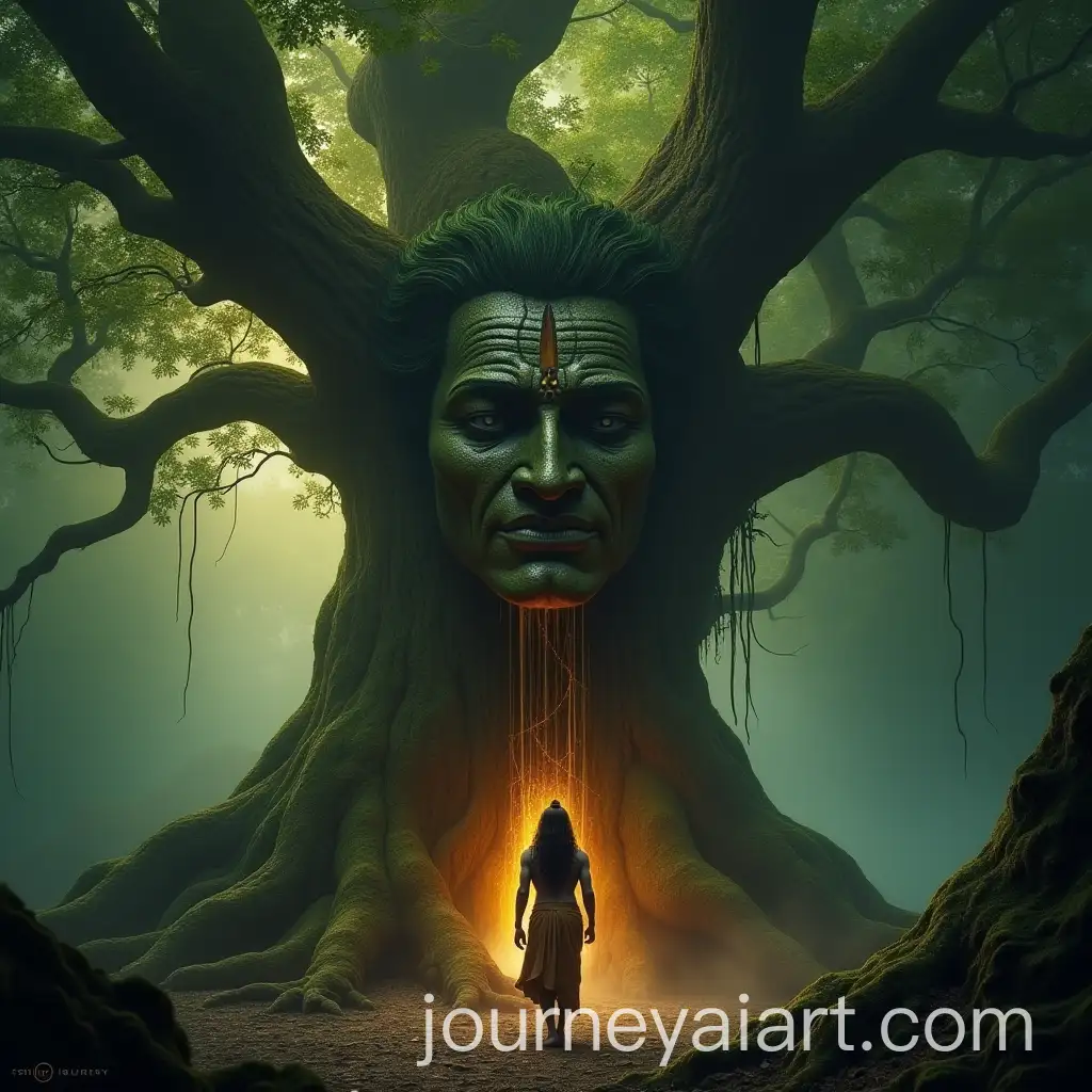 Lord-Shiva-Standing-Before-a-Weeping-Ancient-Tree-in-a-Mystical-Forest