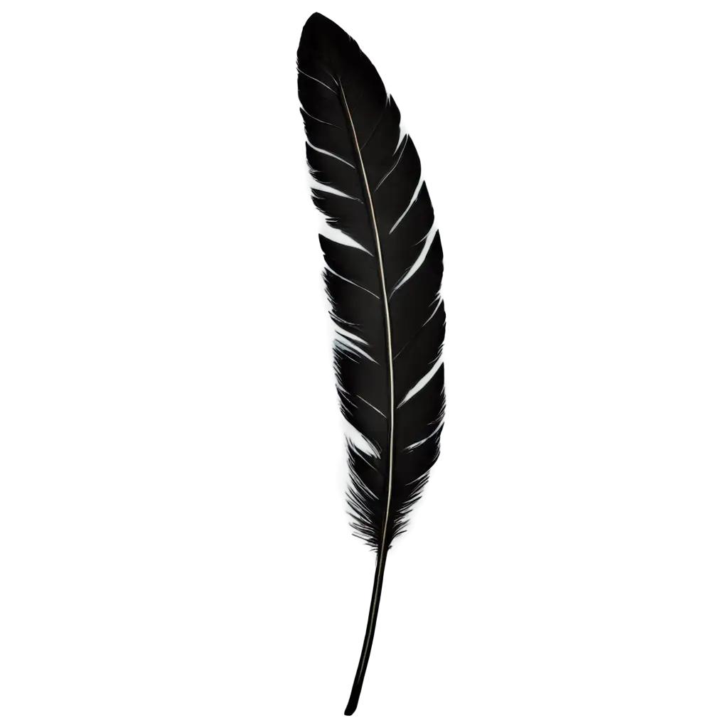 Stunning-Single-Black-Huia-Bird-Feather-PNG-Image