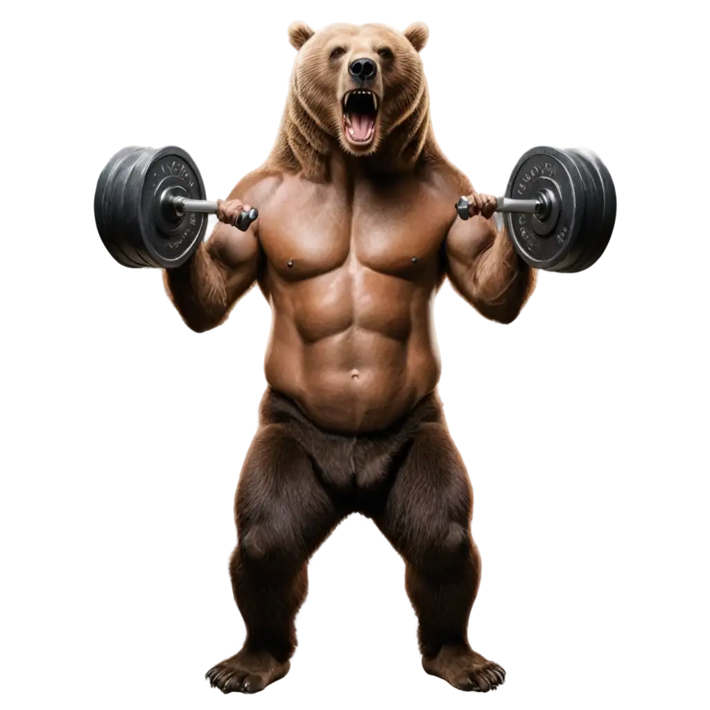 Ferocious-Grizzly-Bear-PNG-Image-with-Ripped-Abs-and-Muscles-Intense-Workout-with-Hand-Weights