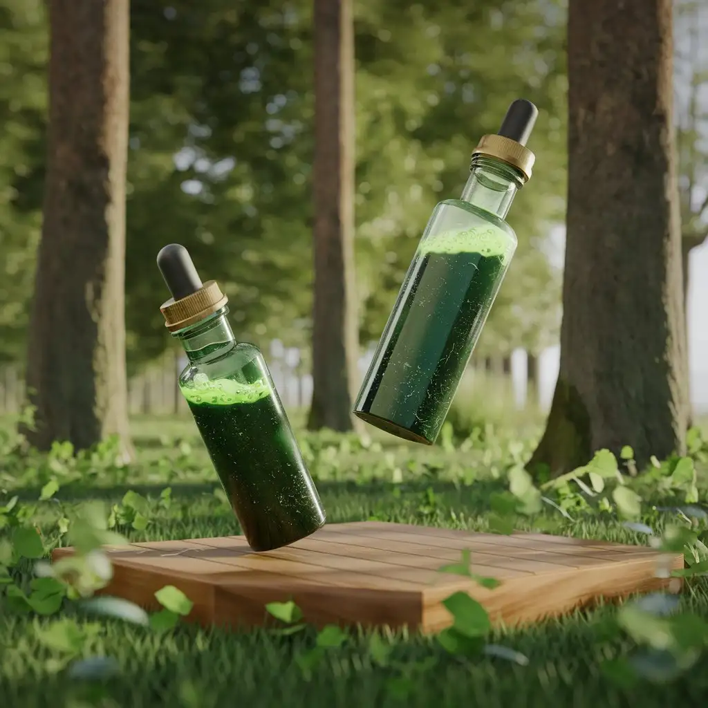 Two-Bottles-Surrounded-by-Lush-Nature-and-3D-Effects