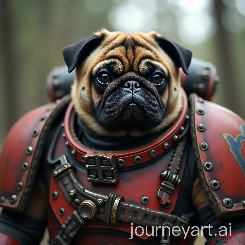 Pug-Space-Marine-Without-Helmet-in-Warhammer-40000-Style