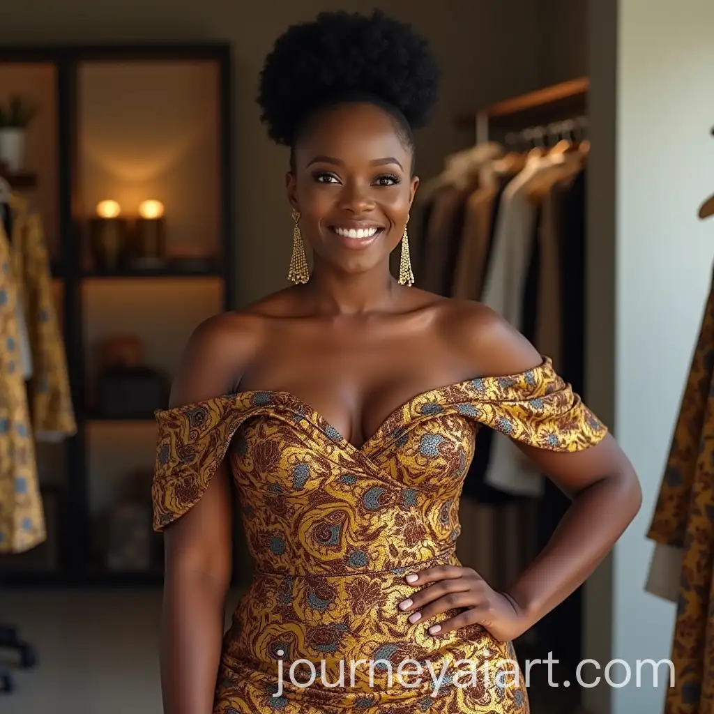 Elegant-African-Woman-in-Luxurious-Traditional-Gown-at-Modern-Boutique