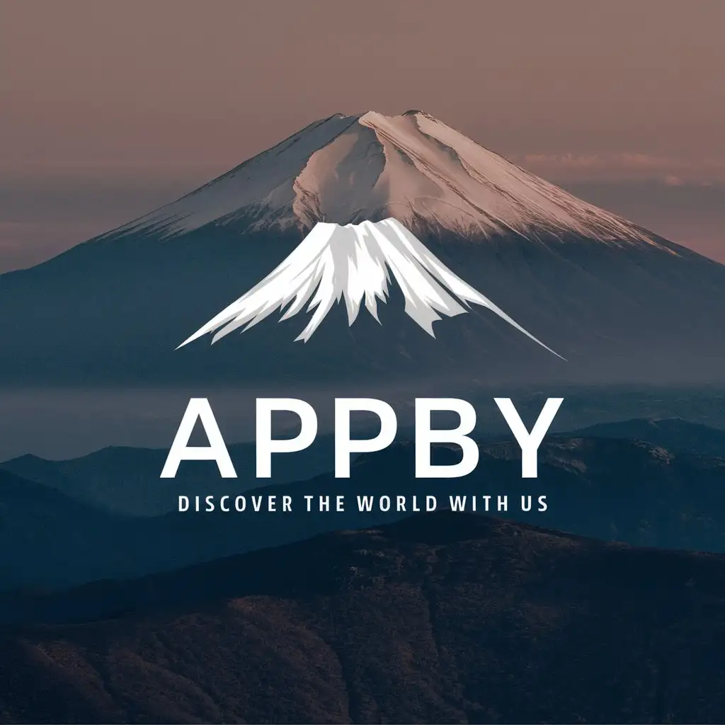 LOGO Design For Appby Realistic Mount Fuji Depiction with Global Travel Inspiration