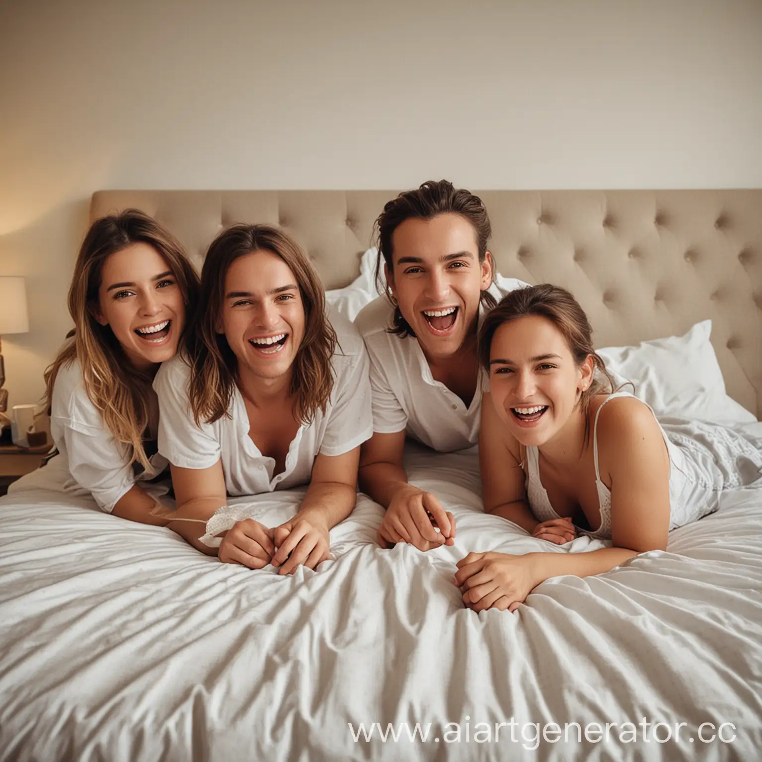 Happy-Family-Relaxing-on-a-Bed-Together