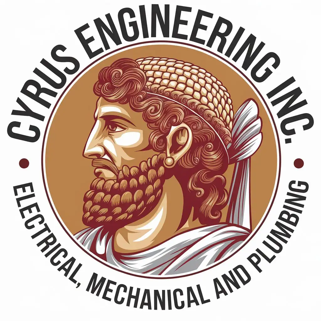 LOGO Design for Cyrus Engineering Inc HVAC Electrical Plumbing with Iranian King Cyrus Symbol