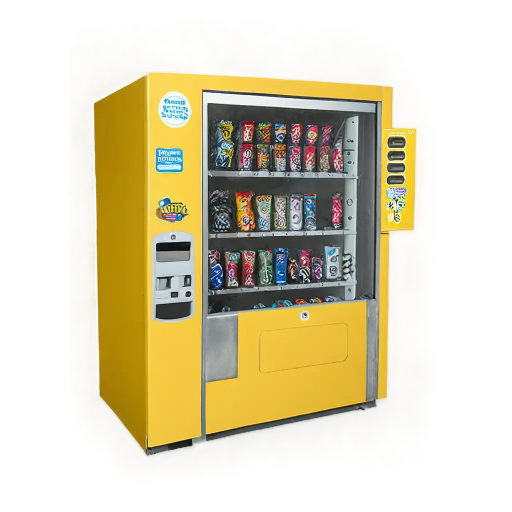 HighQuality-PNG-of-a-Yellow-Empty-Vending-Machine-for-Diverse-Applications