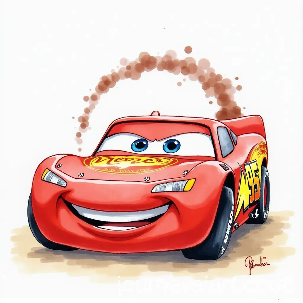 Lightning-McQueen-and-Mater-in-Watercolor-Style
