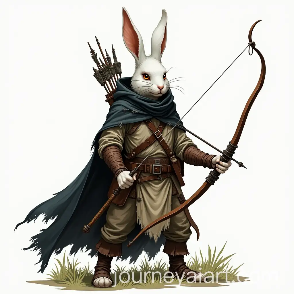 White-Rabbitfolk-Ranger-in-Tattered-Leathers-and-Cloak