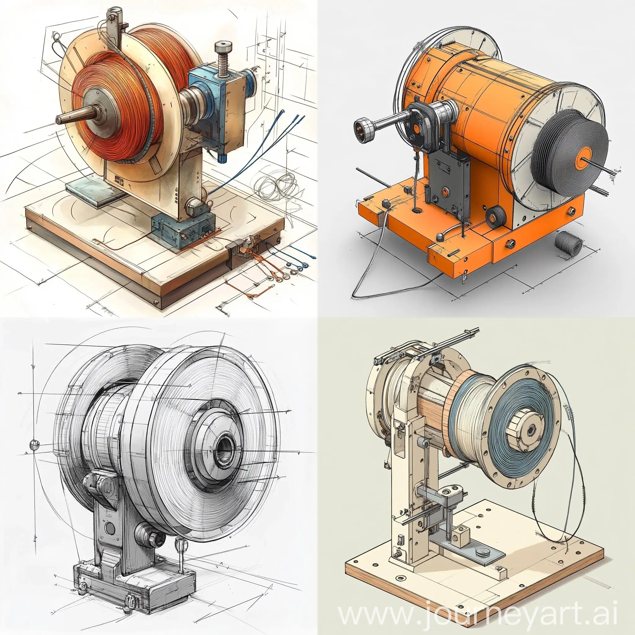 Operator-Winding-Cable-Tape-Reel-Spools-Machine-Operation