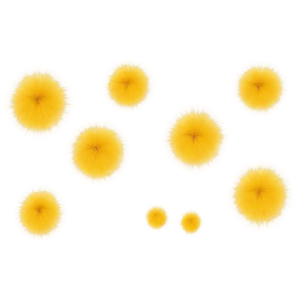 Yellow-Fur-Pompoms-Flying-PNG-Image-HighQuality-Transparent-for-Diverse-Uses