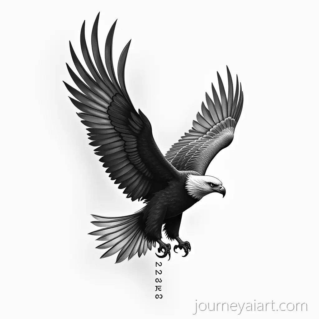 Abstract-Smoked-Linework-Eagle-Tattoo-in-Black-and-White-with-20232025-Date