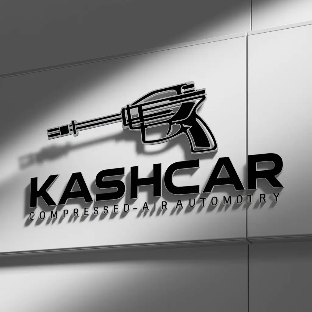 LOGO-Design-For-KASHCAR-Automotivethemed-Logo-with-CompressedAir-Spray-Pistol