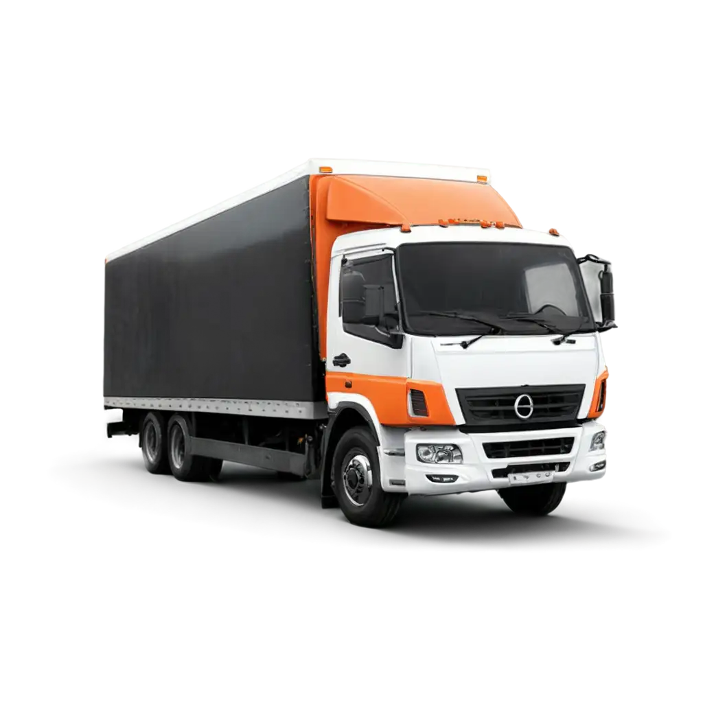 create a truck photo in the mobile application I made to the transportation and logistics company, an application icon with orange background color and 'TAŞINET' written in Turkish on the truck chassis