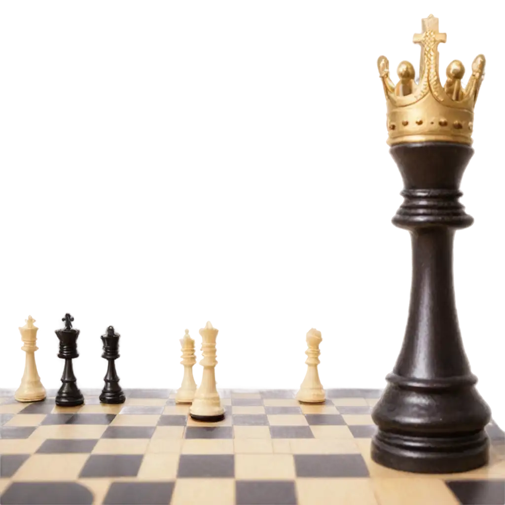 PNG-Image-of-King-and-Soldiers-on-a-Chess-Board-Strategic-Battle-Concept