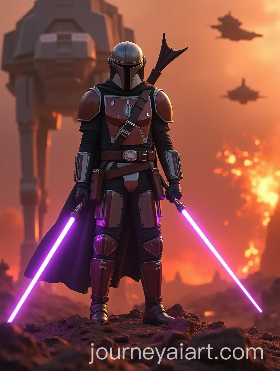 Anakin-Skywalker-as-Bounty-Hunter-in-Fiery-Battle-with-Darth-Maul-and-Ahsoka-Tano