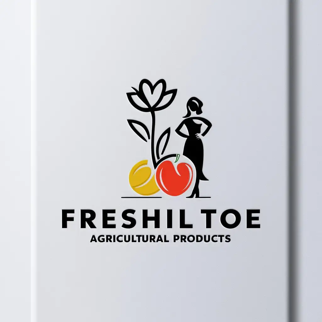 a logo design,with the text "floral fruit husband", main symbol:Flower, woman, fruit,Minimalistic,be used in agricultural products industry,clear background