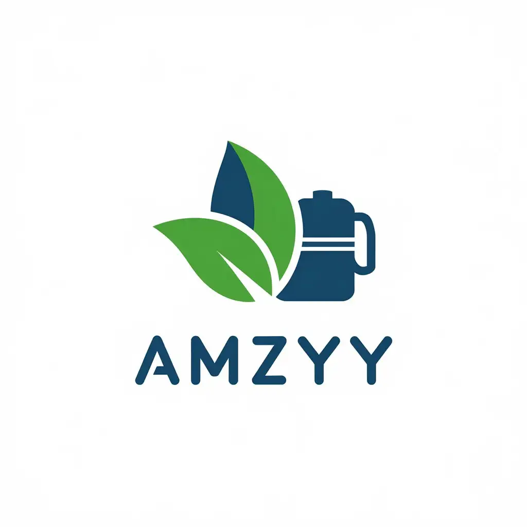 LOGO Design for AMZYY Professional Biodiesel Fuel Logo with Blue and Green Colors Featuring a Fuel Tank and Leaf