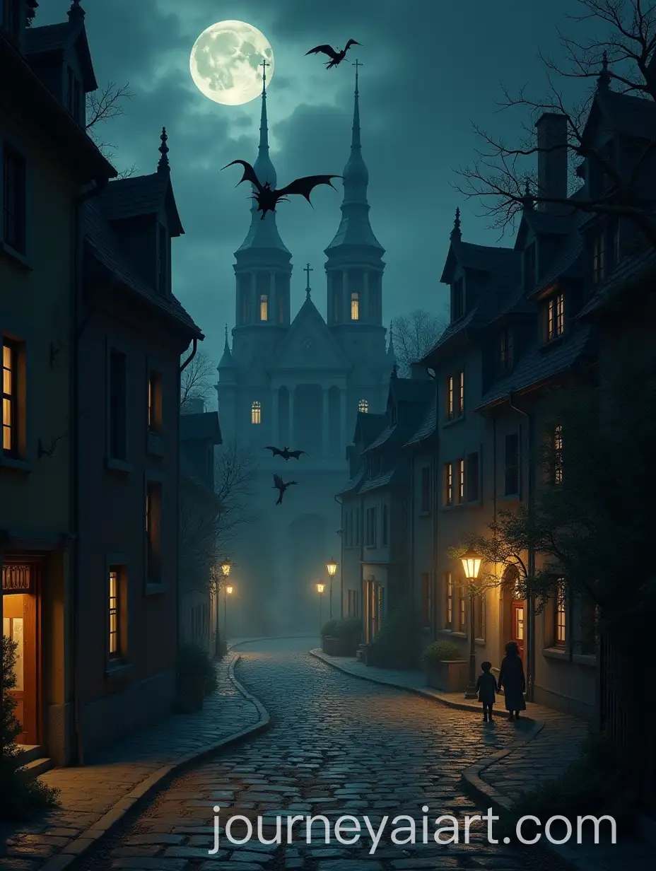 Gothic-European-City-at-Night-with-Demons