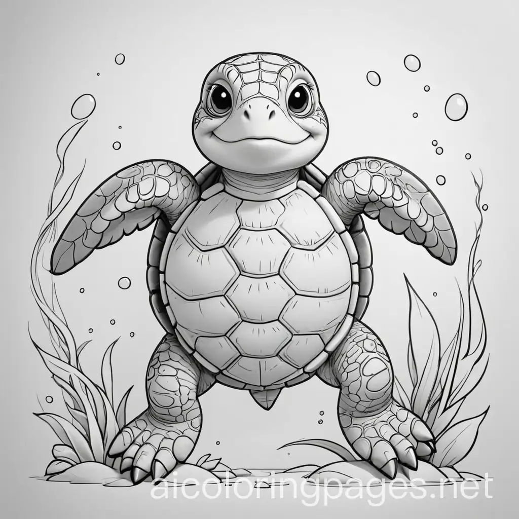 Cute-Zen-Sea-Turtle-Coloring-Page-on-White-Background