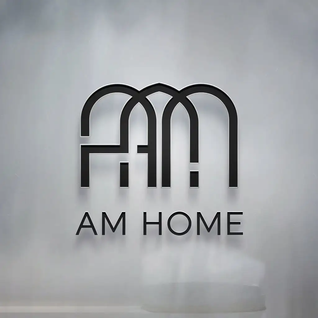 LOGO Design for AM HOME Minimalistic HighEnd Style with TwoLetter Design for Home Family Industry