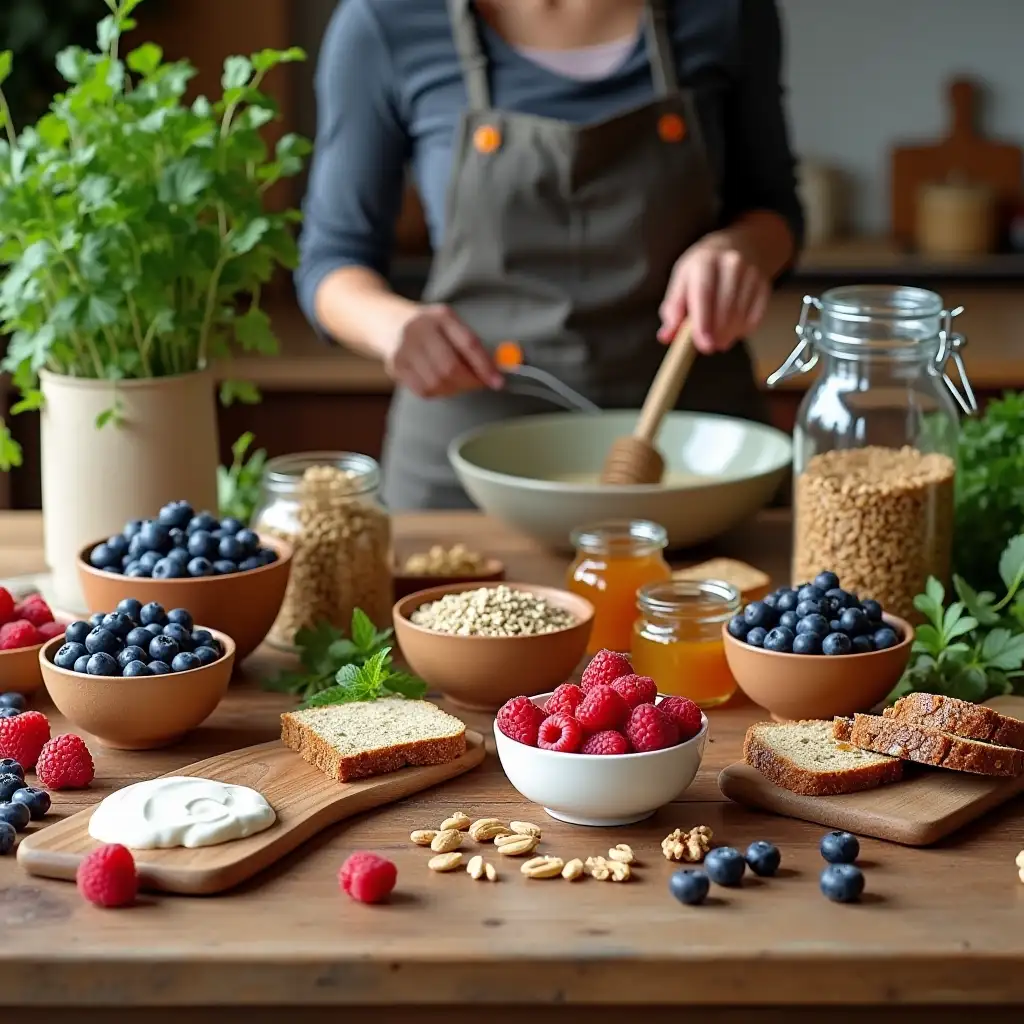 Nutritious-Local-Superfoods-Spread-on-a-Kitchen-Table