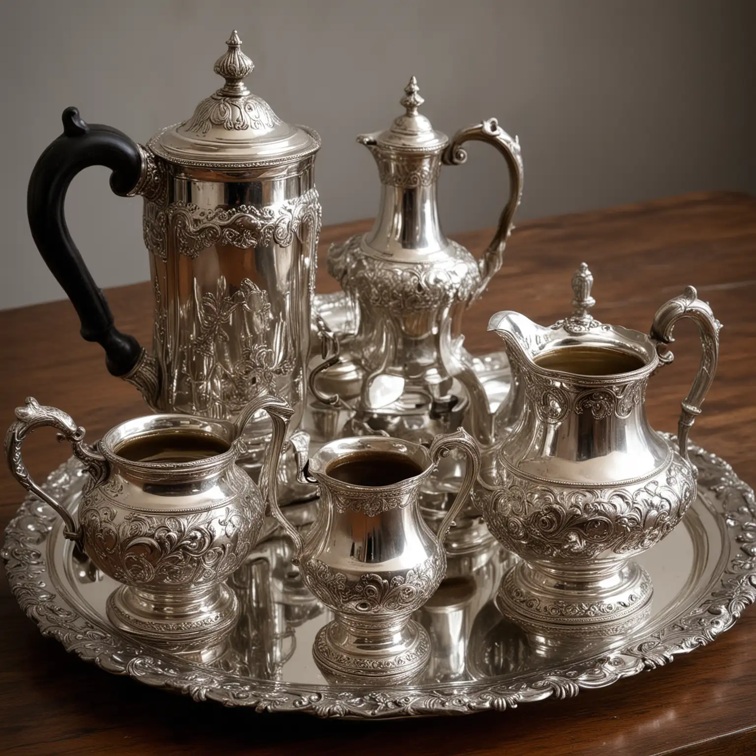 Collection-of-Antique-and-Vintage-Silver-Coffee-Pots