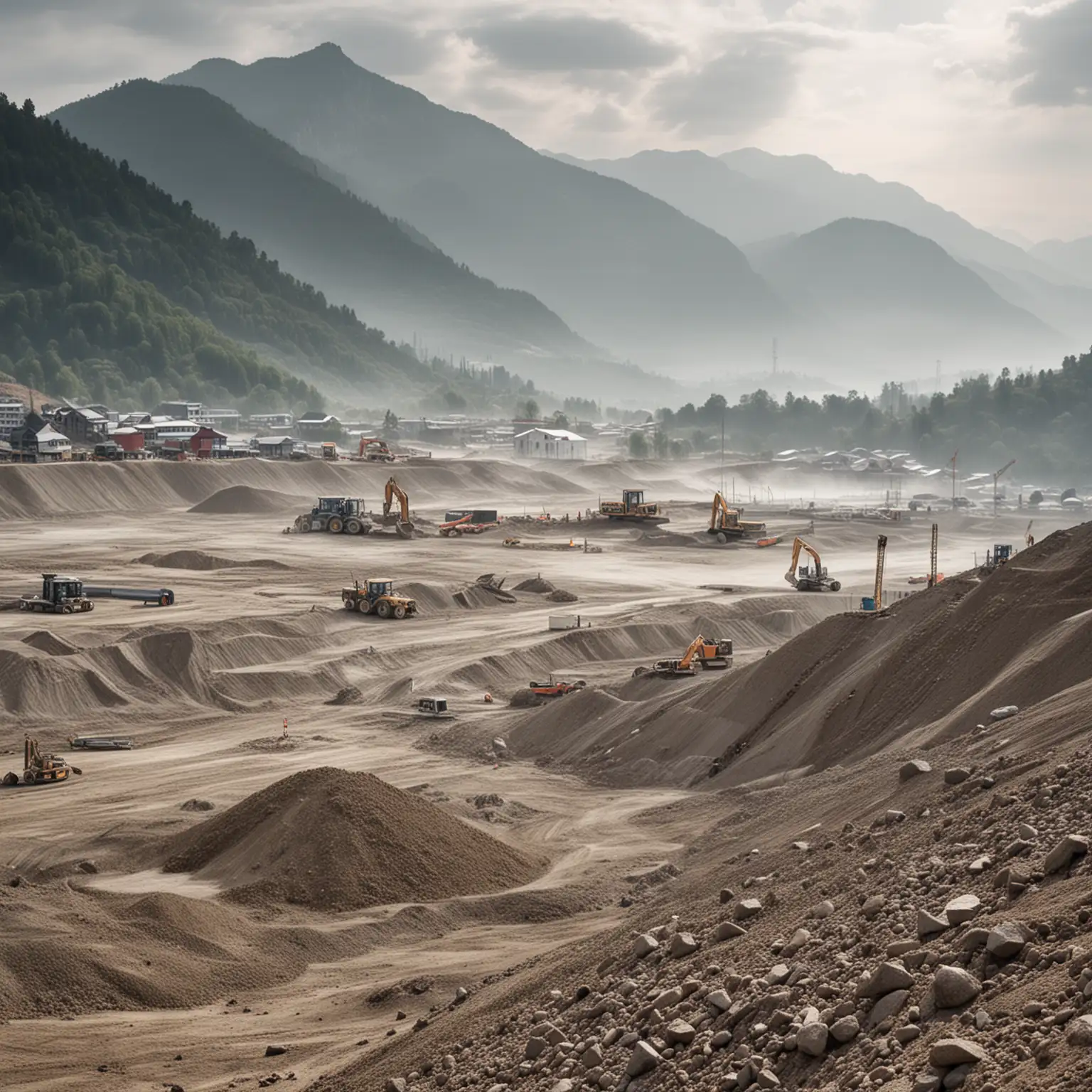 Misty-Mountain-Construction-Site-with-Cement-and-Gravel