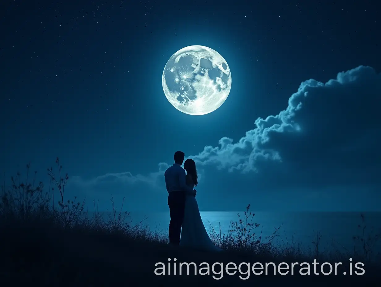 Romantic-Couple-Admiring-the-Moon-Under-a-Starry-Sky