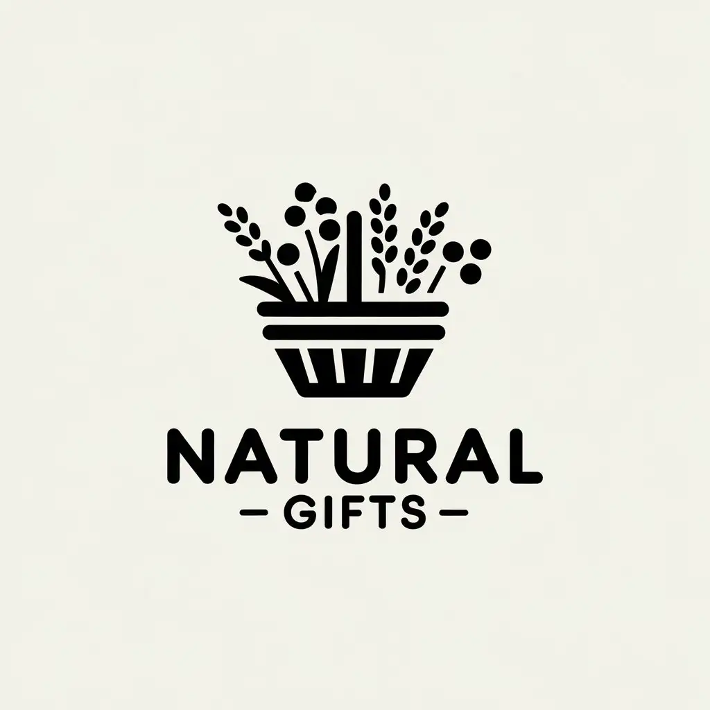 LOGO-Design-for-Natural-Gifts-Basket-with-Berries-and-Grasses-on-a-Clear-Background