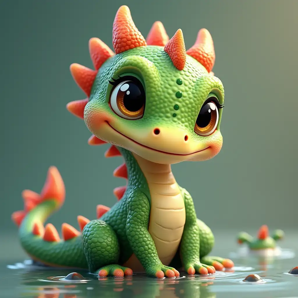 Cute water dragon baby non realistic