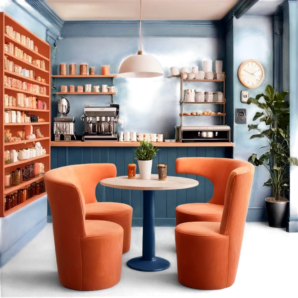 Maximalist-Coffee-Shop-Interior-Design-PNG-Dusk-Blue-Terracotta-Cantaloupe-Colors