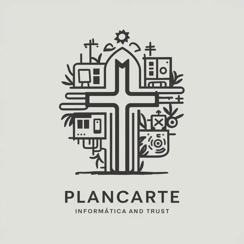 LOGO Design for Plancarte Informtica Religion Technology and Environment with Trust and Value Theme