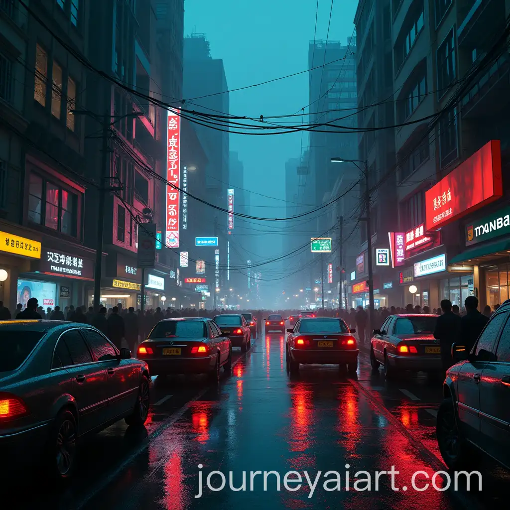 Cyberpunk-City-Streets-with-Neon-Lights-Cars-and-Crowds