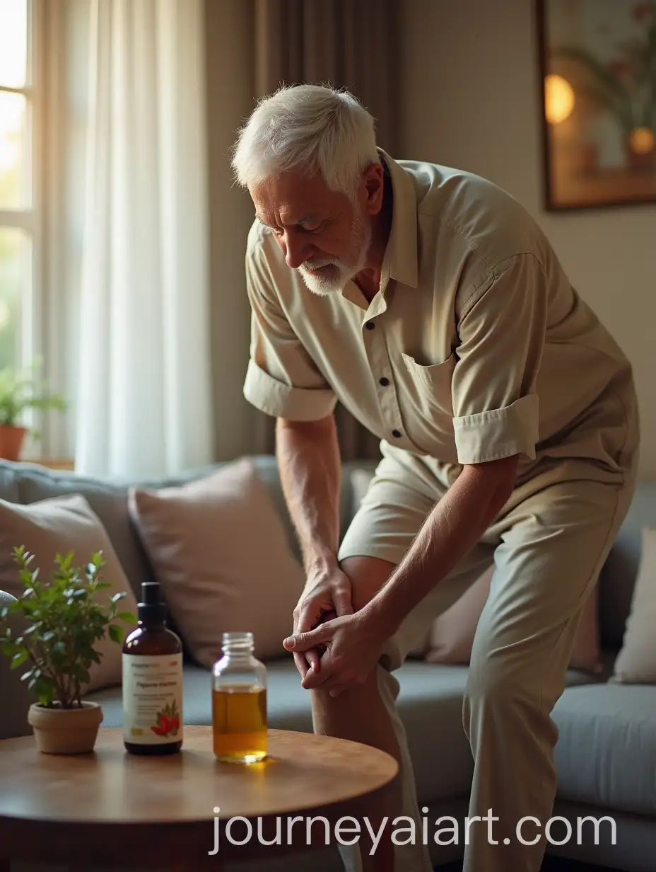 Indian-Elderly-Man-Struggling-with-Joint-Pain-in-Cozy-Living-Room