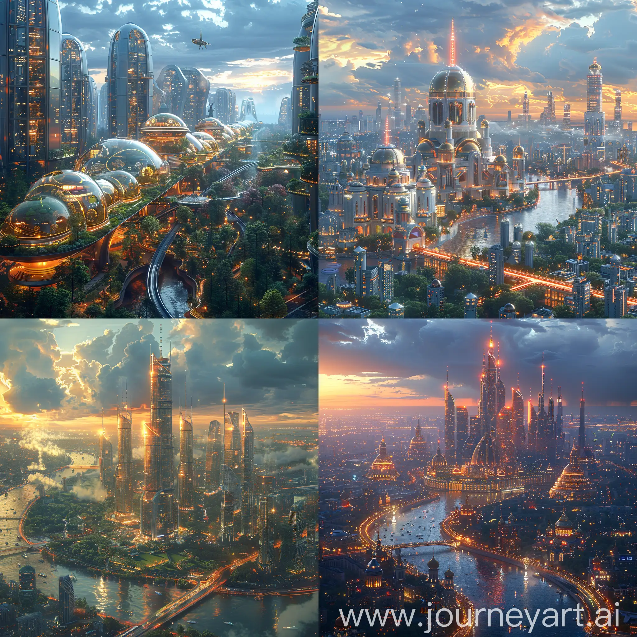 Futuristic-Moscow-Skyline-with-Skyscrapers-and-Flying-Cars