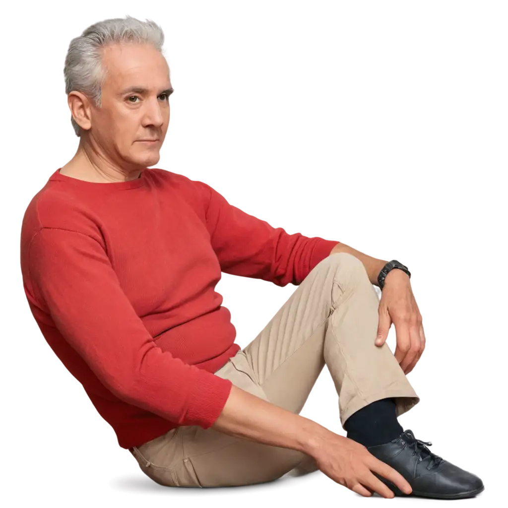 Elderly-Man-in-Red-Sweater-PNG-Capturing-Lifes-Wisdom-in-HighQuality-Imagery