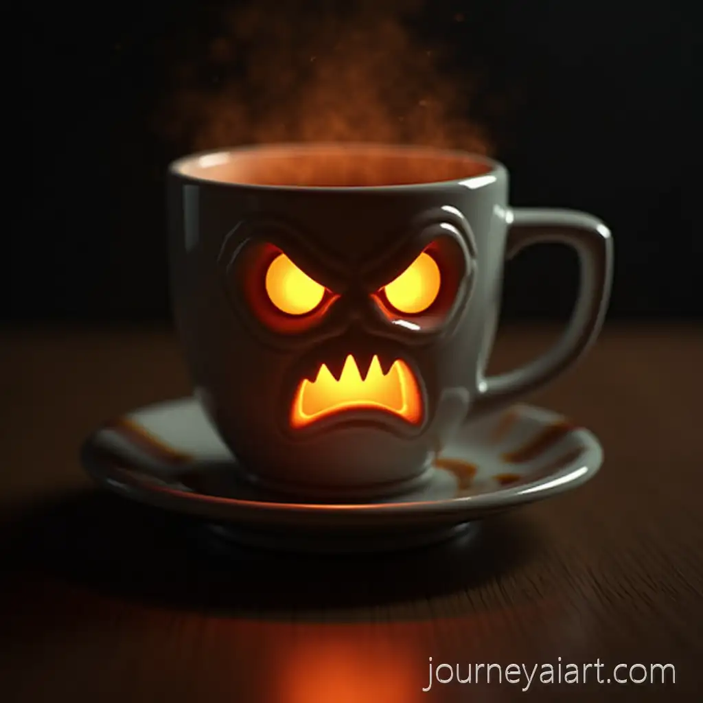 Angry-Animated-Coffee-Cup-with-Glowing-Eyes-in-Cartoon-Style