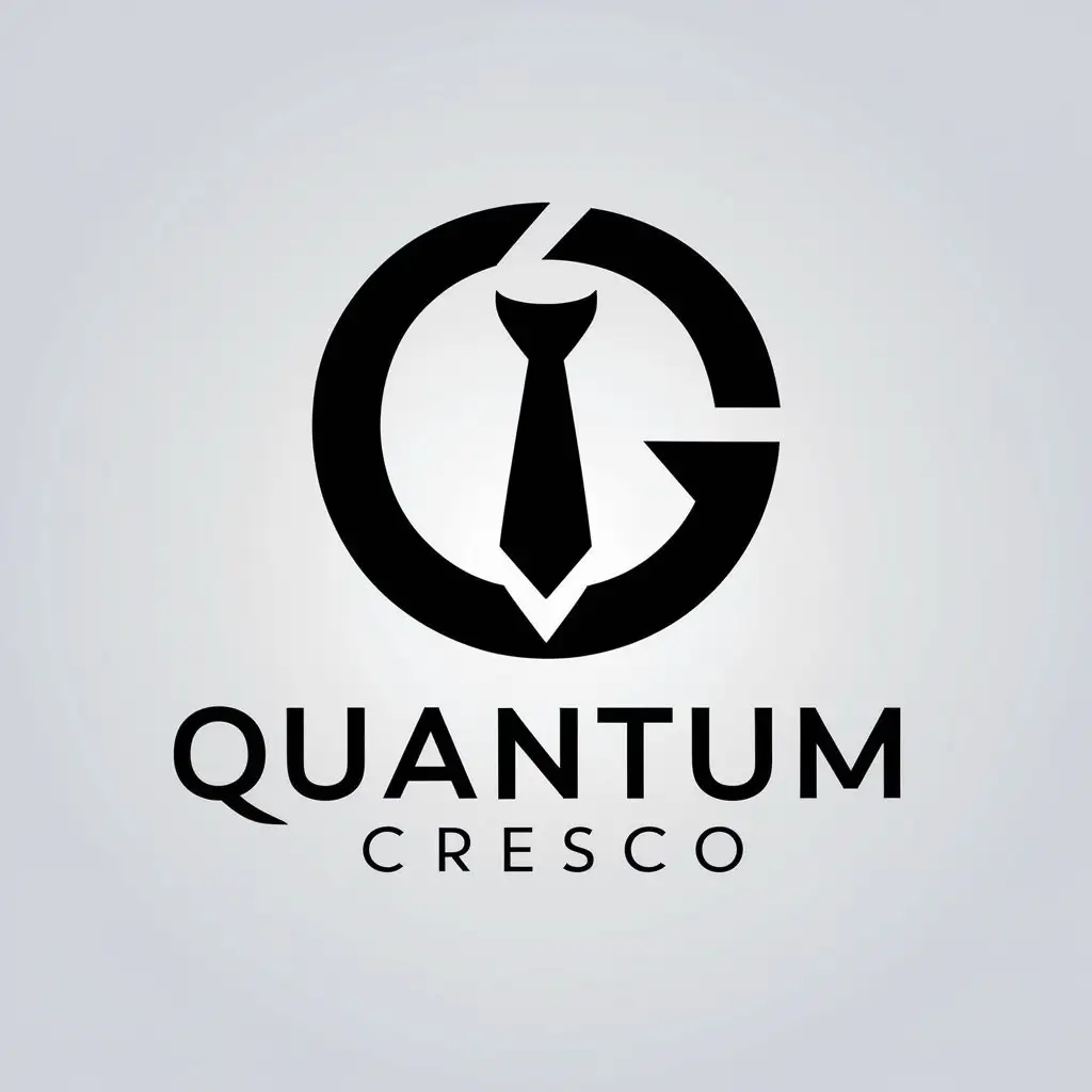 a vector logo design,with the text "Quantum cresco", main symbol:Business, tie, suit, luxury, professional attire, money, grwoth,Minimalistic,be used in Finance industry,clear background