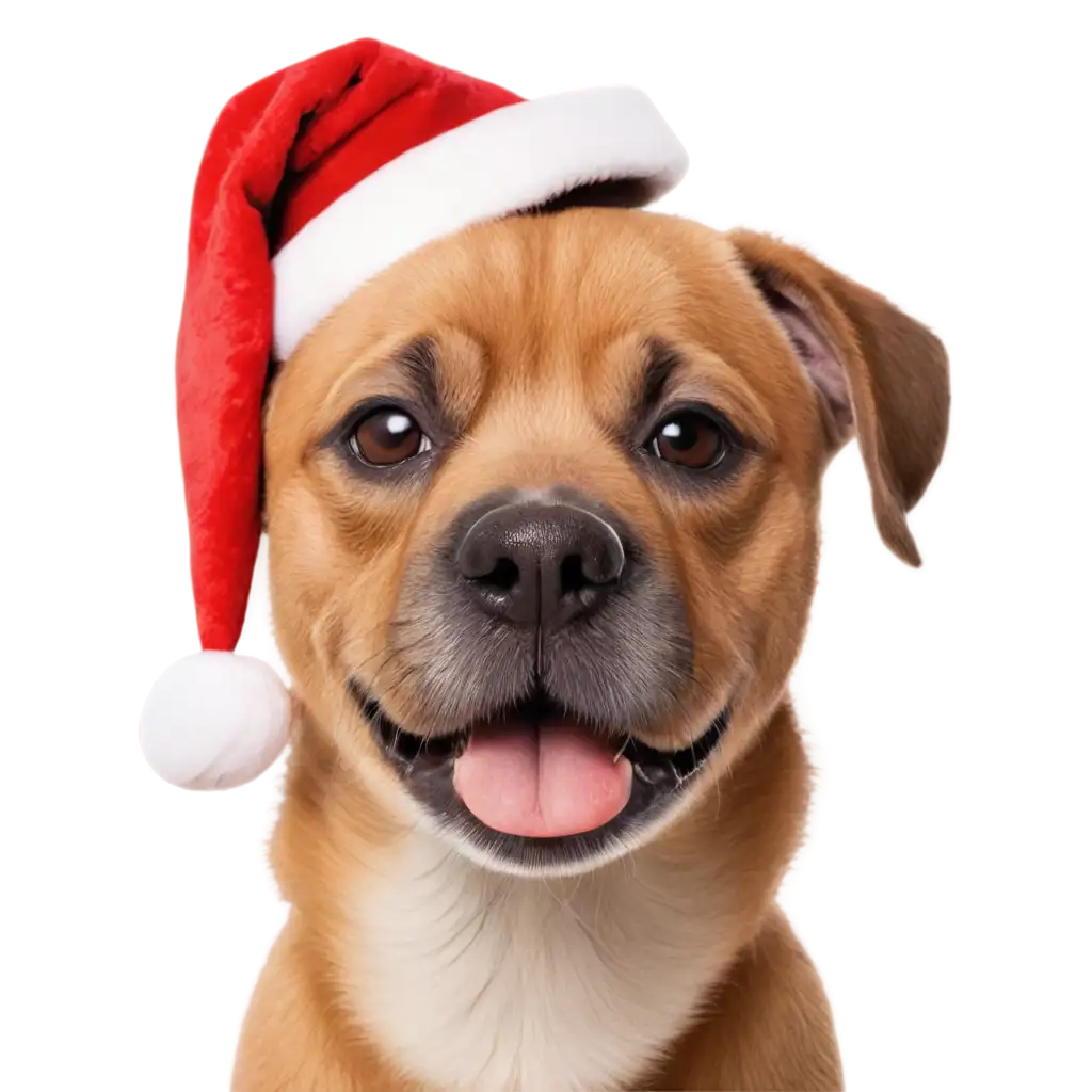 HyperRealistic-PNG-of-a-Smiling-Dog-in-a-Christmas-Hat-Perfect-for-Holiday-Designs