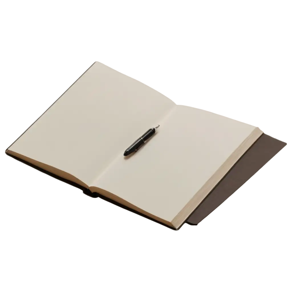 Blank-Book-with-Pen-PNG-Image-Perfect-for-Creative-Design-Digital-Projects