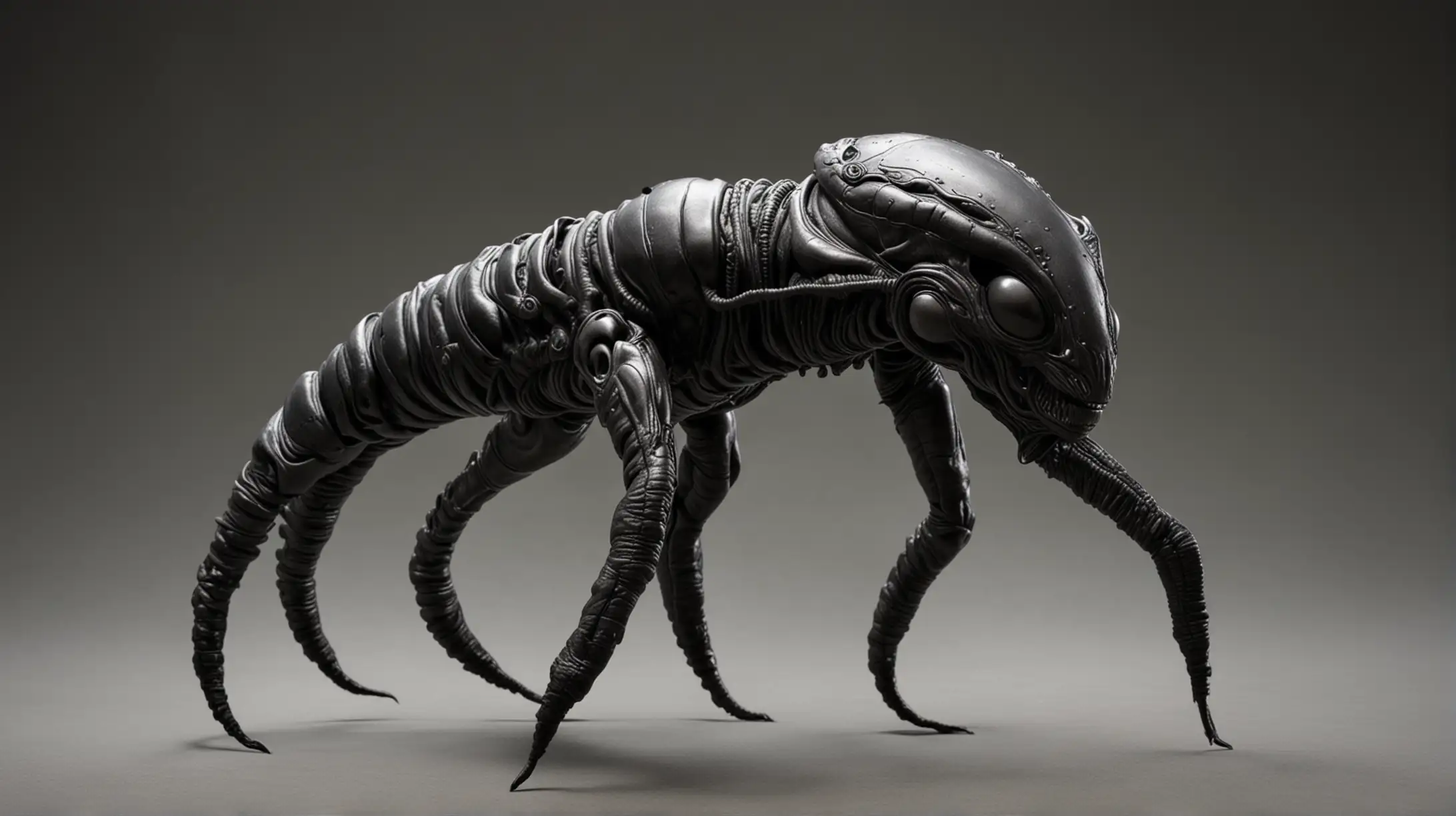 Alien Creature Form MediumSized EmbryoLike Black Leather Entity