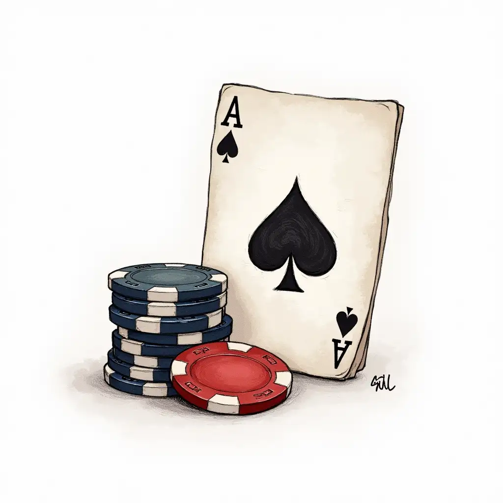 Medieval-Fantasy-Style-Poker-Chips-and-Playing-Cards-Drawing