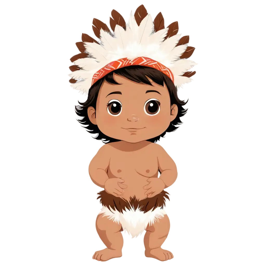 PNG-Cartoon-of-a-Native-American-Baby-Boy-with-Feather-Headdress