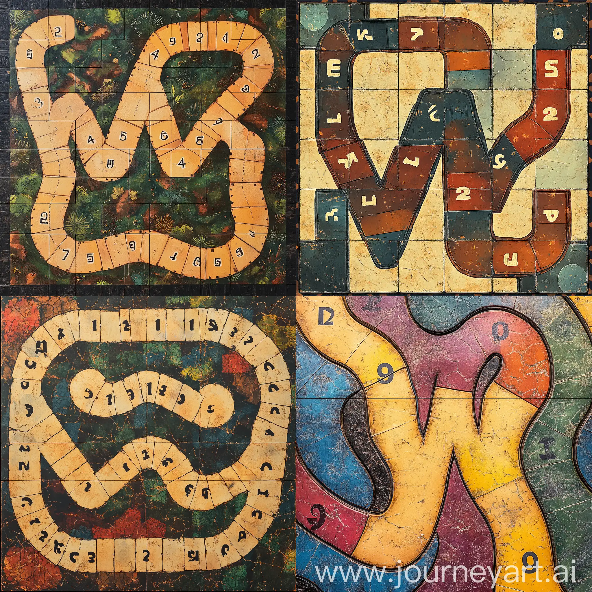 WShaped-Board-Game-with-Numbered-Pathways