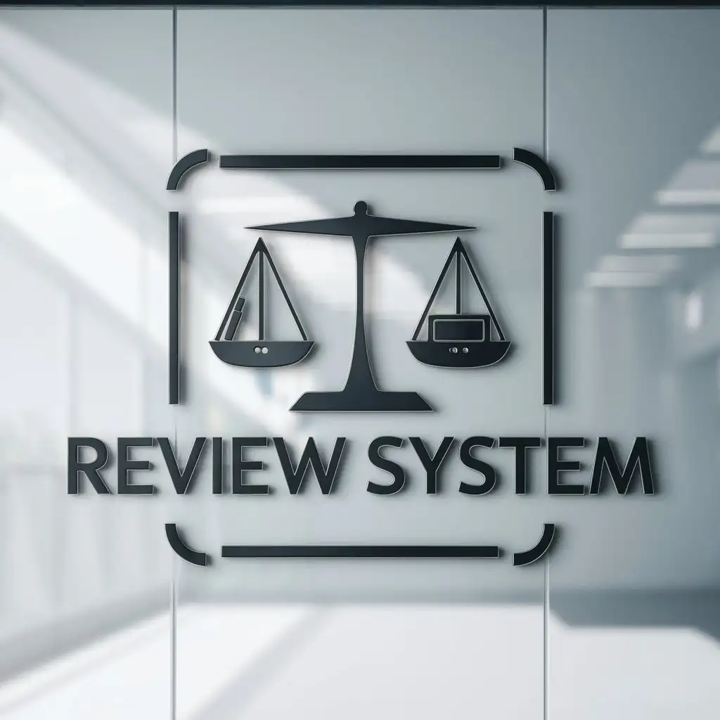 a logo design,with the text "review system", main symbol:evaluation system,Moderate,clear background