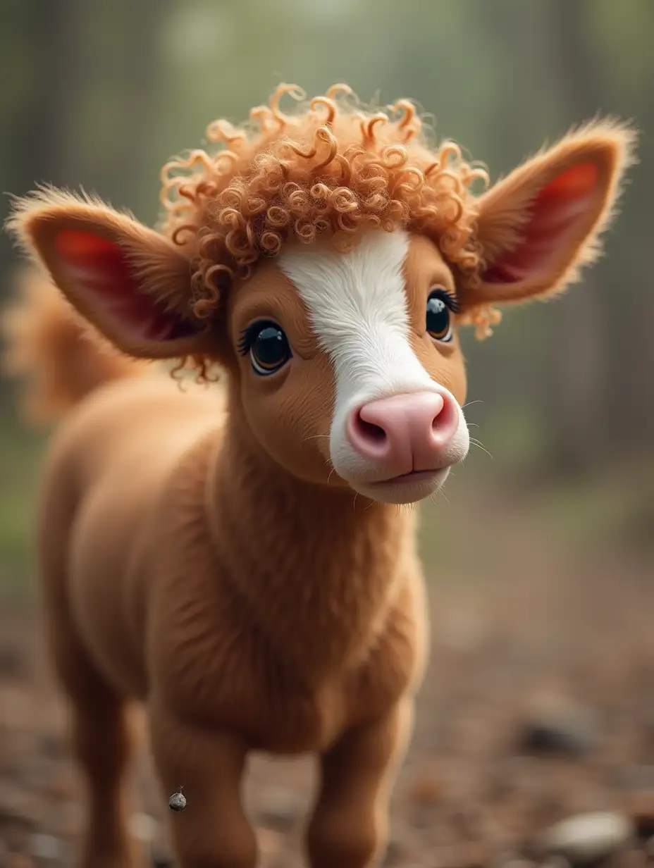 Big ears, long nose, fair haired curly boy