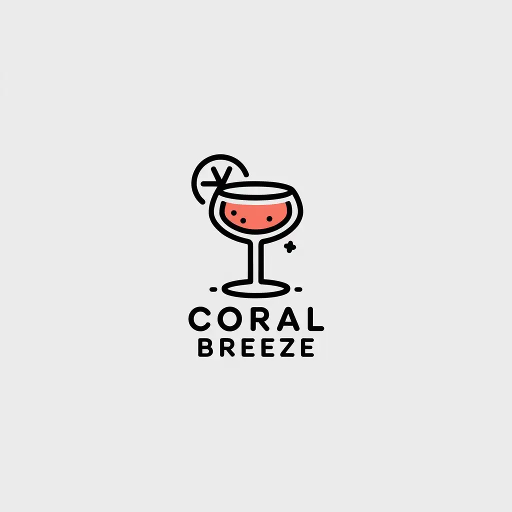 LOGO-Design-for-Coral-Breeze-Minimalistic-Coral-Cocktail-Sea-Breeze-Theme-for-Restaurant-Industry